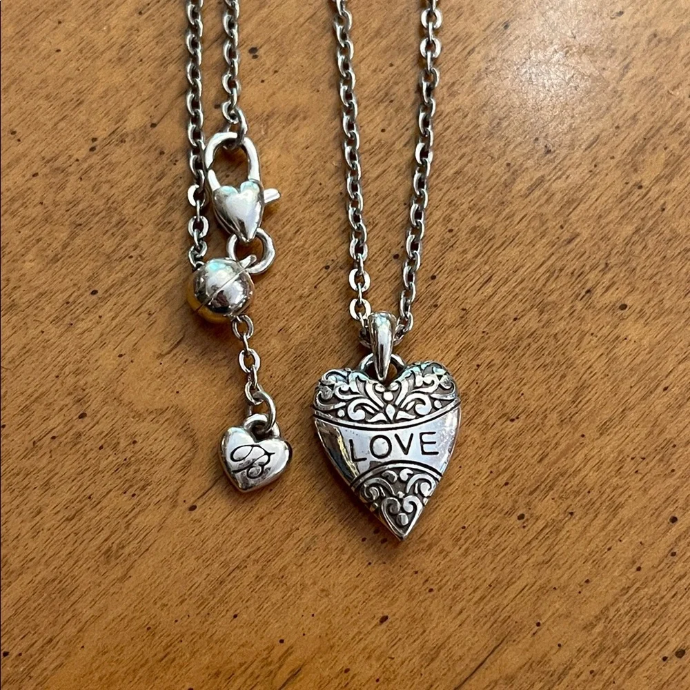 Retired Brighton reversible love rhinestone heart adjustable necklace - Picture 9 of 14